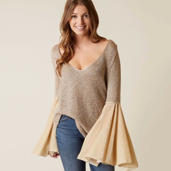 Free People Celestial Knit Bell Sleeve Sweater - Picture 2 of 7